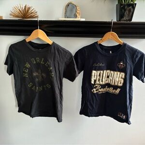 Lot of 2 boys sheets- New Orleans Saints Football and Pelicans Basketball